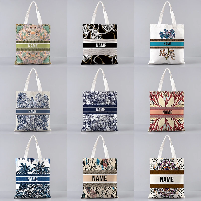 Luxury Bags Brand Names - Gepersonaliseerde Aangepaste Naam Tekst Canvas Draagtas