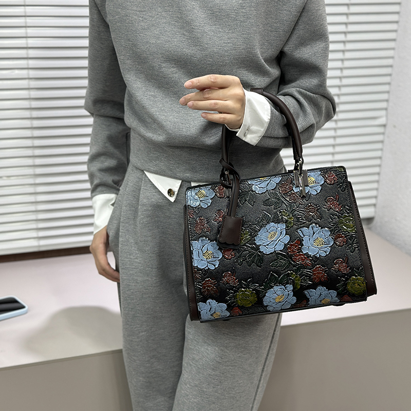 Quiet Luxury Bags Tote - Vintage 3D reliëf bloemen tas luxe