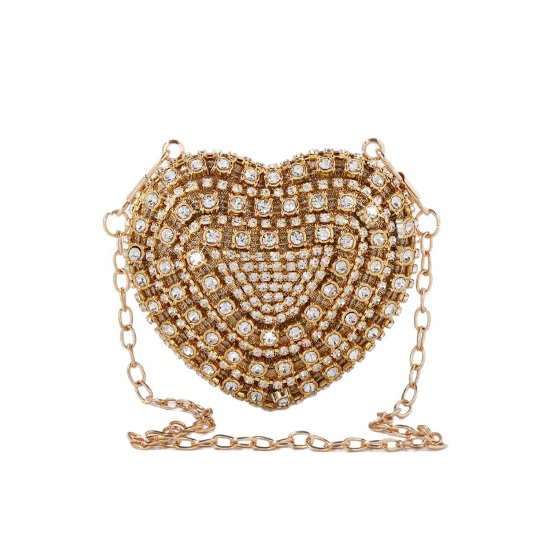 Luxury Bags Mini - Mini hartvormige diamanten avondtasje luxe bling