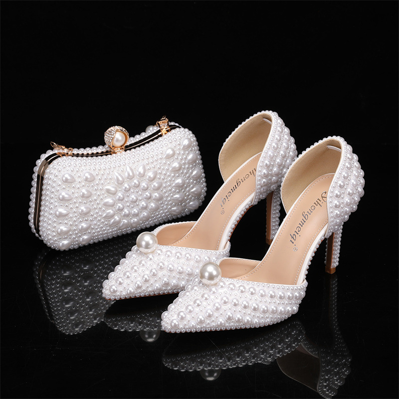 Luxury Bags Designer - Tas en schoenenset voor dames Parel
