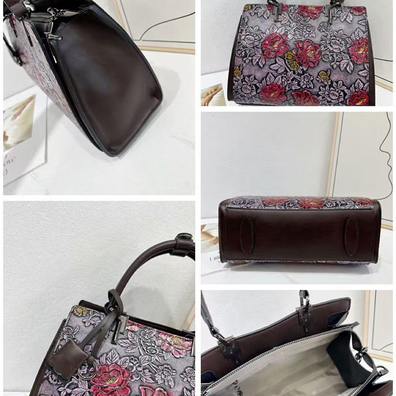 Vintage 3D reliëf bloemen tas  - Quiet Luxury Bags Tote recensie en prijs