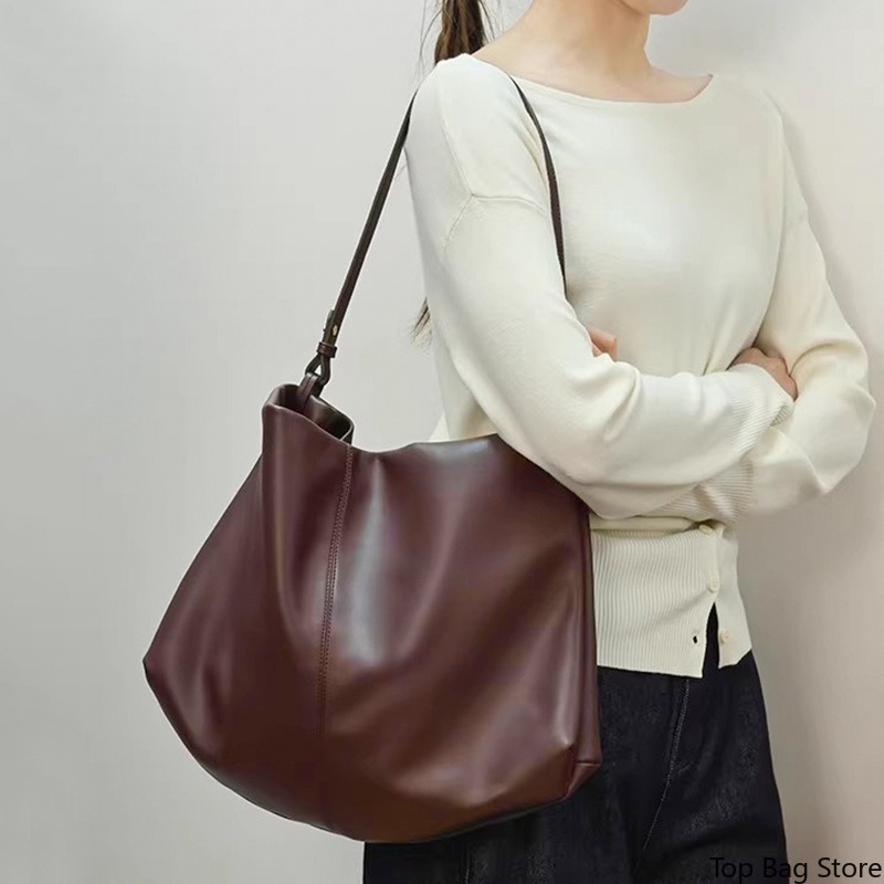 Echte leren schoudertas voor d - Quiet Luxury Bags Tote recensie en prijs