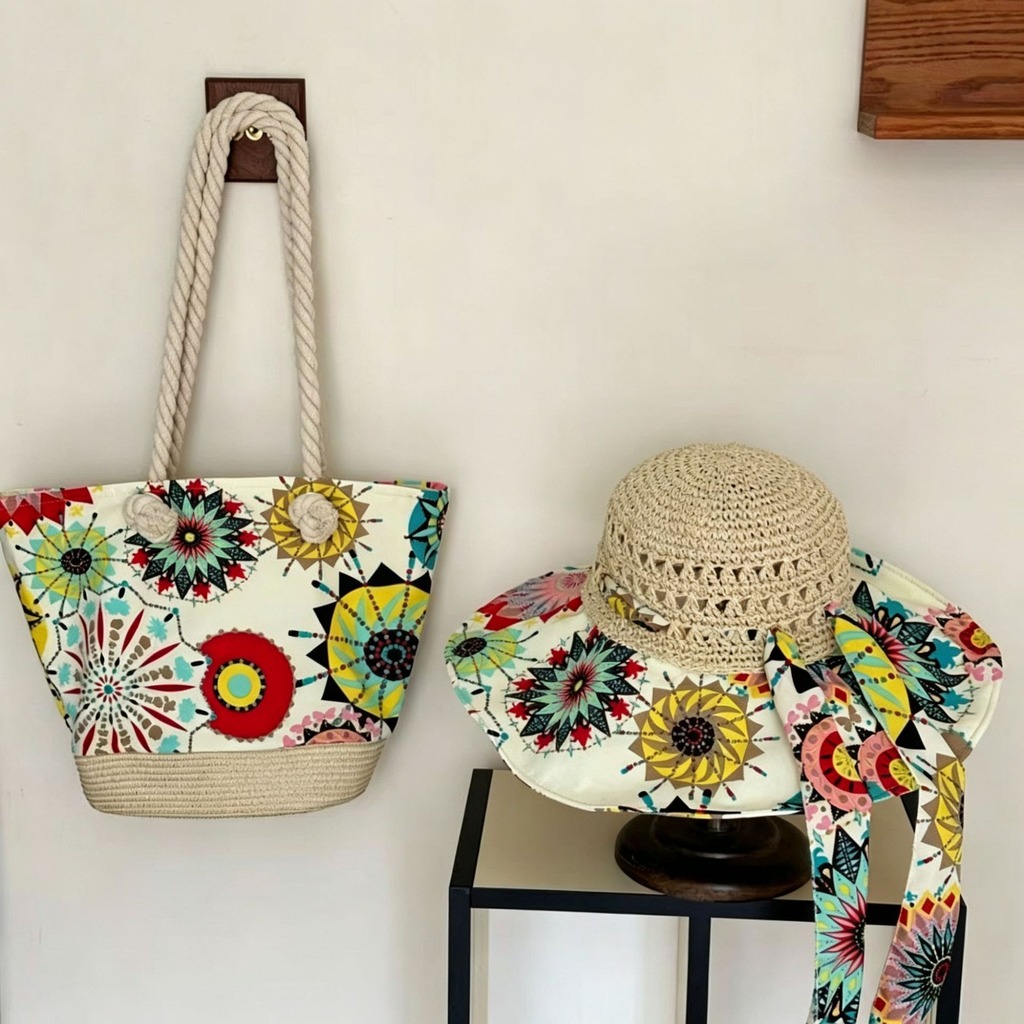 Boho strohoed en strandtas set - Luxury Bags Shopping recensie en prijs